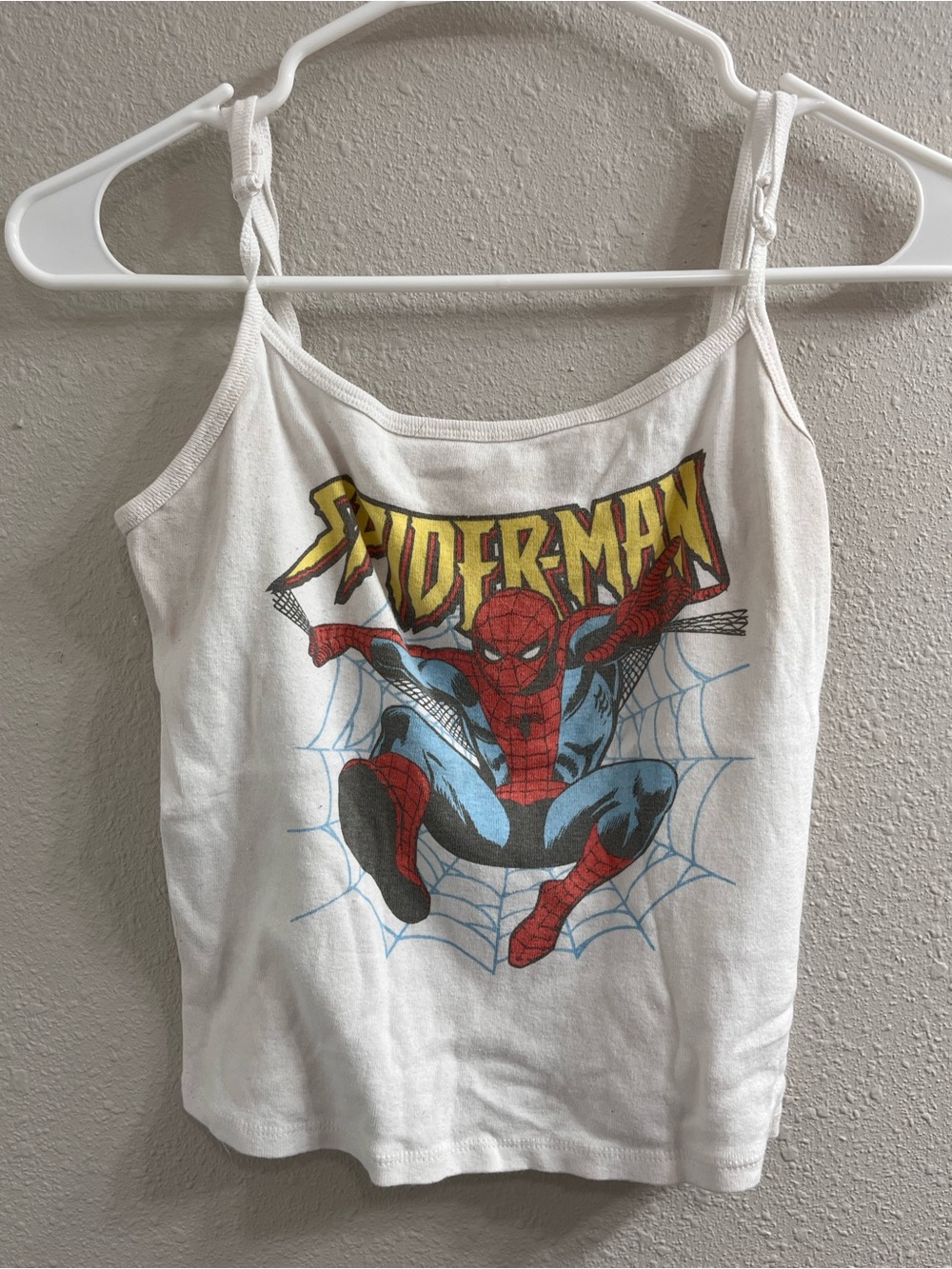 Marvel White Logo Tank Top with Light Pink Print